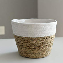 Duless - Cesto per piante in vimini intrecciato, fatto a mano, 15 x 12 x 10 cm