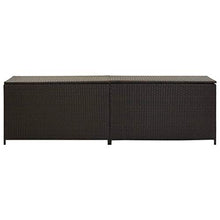 OUSEE Baule da Giardino in Polyrattan 200x50x60 cm Marrone