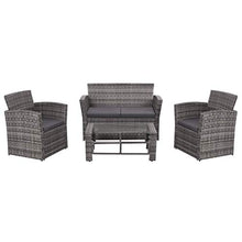 FAMIROSA Set Divani da Giardino 4 pz con Cuscini in Polyrattan Grigio-4420