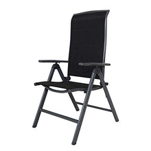 Chicreat Korfu - Sedia pieghevole in alluminio, 67 x 59 x 114 cm, colore: Nero