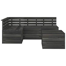 FAMIROSA Set Divani da Giardino su Pallet 5 pz Legno Pino Grigio Scuro-3743