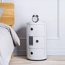 Camera da Letto con cassettiera in plastica Cassettiera Rotonda Mobile Contenitore Comodino da Bagno FENGMING (Colore : Bianca, Dimensioni : 32 * 32 * 58cm)