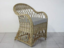 fantasie d oriente Poltrona in Vimini Naturale Intreccio in Rattan Traforata con Cuscino Salotto