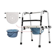 DGEMF Telaio per Camminatori Anziani in Alluminio Regolabile in Altezza con Rullo con Sedile da Bagno e Water,Withoutwheels