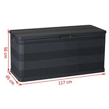 Tuduo - Contenitore da giardino, 280 l, nero