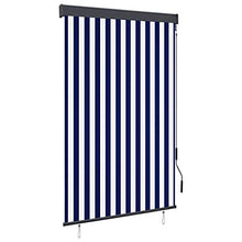 vidaXL - Tenda avvolgibile per esterni, 120 x 250 cm, blu e bianco