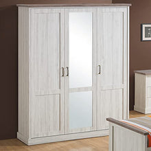 NovomeUBLE - Armadio a 3 ante, colore: rovere chiaro e marrone Emorure