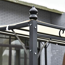 Outsunny Gazebo Pergola 3x3m da Esterno, Giardino o Terrazzo con Tenda Crema
