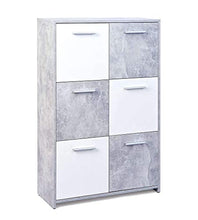 Inter Link Cemen Buffet 6 Ante E 2 Cassetti, nobilitato, Bianco/Grigio, 77 x 30 x 115 cm