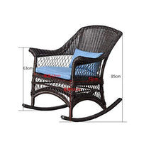 ZYLE Sedia da Dondolo di Vimini Sedia anziana Sedia da Buon Piano Balcone Giardino Sedia da Giardino, con Cuscino e Cuscino, Telaio in Lega di Alluminio 85x48cm