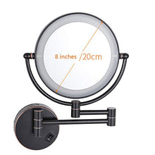 specchio trucco,specchio trucco,Specchio per il trucco a LED con ingrandimento 10 volte di 8 pollici, specchio per il trucco pieghevole in metallo di bellezza con interruttore in bronzo nero