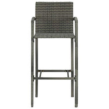 vidaXL Set Bar da Giardino 3 pz in Polyrattan Grigio