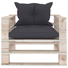 vidaXL Divano da Giardino in Pallet Cuscini Antracite in Legno di Pino