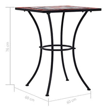 FAMIROSA Tavolino Bistrot con Mosaico Terracotta e Bianco 60 cm Ceramica