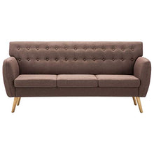 Festnight- Divano a 3 Posti, Divani da Soggiorno in Stoffa Imbottito 172x70x82cm Marrone