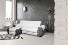 Elegant Copridivano con penisola, Bianco, 190 cm, tela