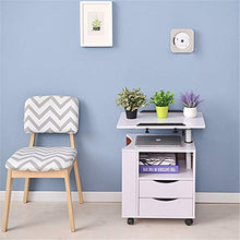Comodino Funzionale Girevole Regolabile Comodino Comodino in Legno con cassetti Ruote Scaffale Aperto 3 Colori Arredamento Moderno (Colore : Bianca, Dimensione : 40 * 50 * 70cm)