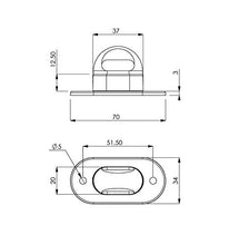 Fermo CAVALLOTTO per Occhiello A Molla Ovale 42 X 22 MM PLASTICA PVC per TELONE, Gazebo, Copertura Laterale. Girevole (Bianco)