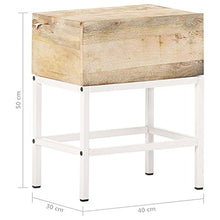 vidaXL Comodino 40x30x50 cm in Legno Massello di Mango