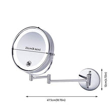 LHQ-HQ - Specchio da trucco a LED, specchio da bagno, con luci, a LED, con luce e specchio telescopico pieghevole da bagno, lente d'ingrandimento