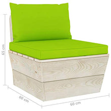 vidaXL Divano Centrale da Giardino su Pallet e Cuscini Legno di Abete