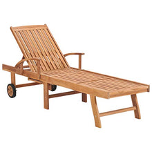 FAMIROSA Lettino Prendisole in Legno Massello di Teak-8015
