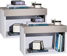 elb Due Comodini Design sospesi o a Terra. Frontali in 12 Colori a Scelta. Anche con con luci a LED. Modello Giga (Moka Opaco)
