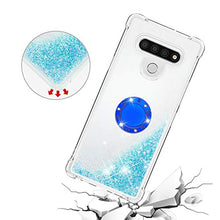 Custodia LG Stylo 6 Squillo della Base del Telefono TPU Brillantini Diamond Liquido Telefono Bumper Case （Stelle Blu Fluorescenti）