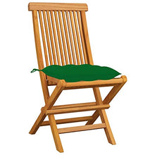 vidaXL Sedie da Giardino con Cuscini Verdi 4 pz in Massello di Teak