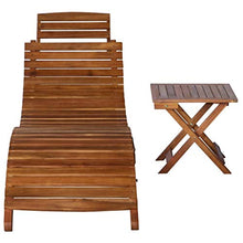 vidaXL Legno Massello Acacia Lettino Prendisole Pieghevole e Tavolino Design a Doghe Comodo Robusto Rustico Ergonomico Arredi Esterno Sdraio Marrone