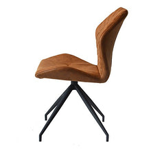 Damiware Rocky – Set di 2 sedie sala da pranzo Comfort rivestimento in tessuto (Cognac)