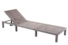 Mendler Lettino da Esterno polyrattan HWC-A51 Regolabile Basic Grigio Cuscino Grigio Scuro