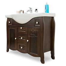 Shop Chic Mobile Bagno 105 cm Marrone Noce Scuro Arte povera con Ante e cassetti