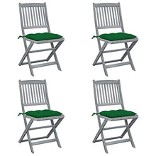 vidaXL Sedie da Giardino Pieghevoli 4pz con Cuscini in Massello Acacia