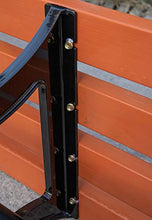 Panchina da Giardino Vintage All'aperto, 120 Cm / 150 Cm, Panca per Patio in Legno di Plastica per 3 Persone con Schienale E Bracciolo, Struttura in Ghisa Robusta E Durevole