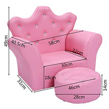 COSTWAY Divano con Braccioli per Ragazze, Ampia Sedia con Poggiapiedi, 58 x 40,5 x 48 cm, Rosa