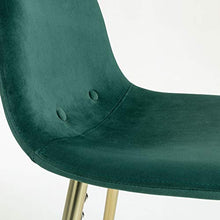 Kave Home - Sgabello da bar Nolite verde scuro, 75 cm, con schienale in velluto e gambe in acciaio dorato