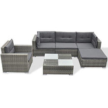 vidaXL Divano da Esterno Set 17 pz in Polirattan Grigio Sofa Giardino Patio - Arredi Casa