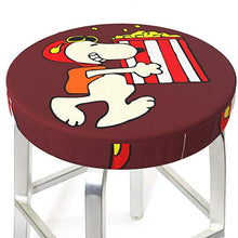 Snoopy Happy Eat Popcorn - Coprisgabello rotondo per sedia da bar, lavabile, elastico, per sgabelli rotondi da 35,6 cm