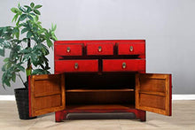 Yajutang Cassettiera cinese credenza 2 ante 5 cassetti rosso