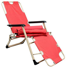 AMANKA Sedia Reclinabile con Materassino e Cuscino - 178cm Lettino da Giardino Sedia da Sole Rosso