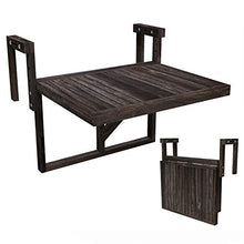 INTERBUILD Stockholm Dimensione del Desktop: 60X45 CM Balcony Pieghevole Tavolo da Ponte Regolabile FSC Legno di Acacia Color Espresso