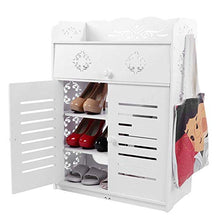 Wyxy 5 Ripiani Mobile scarpiera Mobile Armadio Multiuso mobili Stile cieco per Bagno Comodino credenza Moderna per Ingresso Soggiorno Camera da Letto, Bianco, 64 x 32 x 87 cm