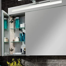 Facchellmann B.Clever - Set di mobili da bagno in frassino con mobiletto, 90 cm, con lavabo in marmo pressofuso e armadietto a LED