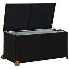 vidaXL Contenitore da Giardino Nero 130x65x115 cm in Polyrattan