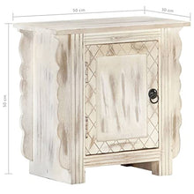 vidaXL Comodino Bianco 50x30x50 cm in Legno Massello di Mango