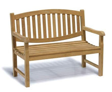 Bergamo - Panchina da Giardino, Resistente alle intemperie, in Legno di Teak Massiccio, Cuscino e Colore Non Inclusi, Larghezza 120 cm