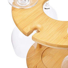 rukauf Porta-bicchieri da vino in legno di bambù, design moderno per fino a 6 bicchieri da vino + 1 bottiglia