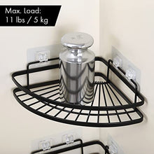 Umi. Essentials BSC219DF-BK-P2 - Mensola autoadesiva per bagno, confezione da 2 pezzi, colore nero opaco