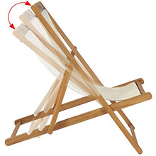 vidaXL Legno di Teak Sedia Sdraio Giardino Pieghevole Crema Lettino Prendisole